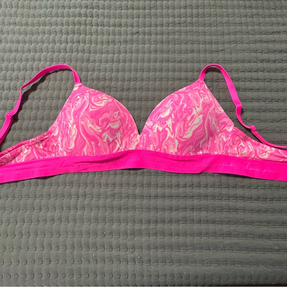 PINK Victoria's Secret Pink Lace Triangle Bra